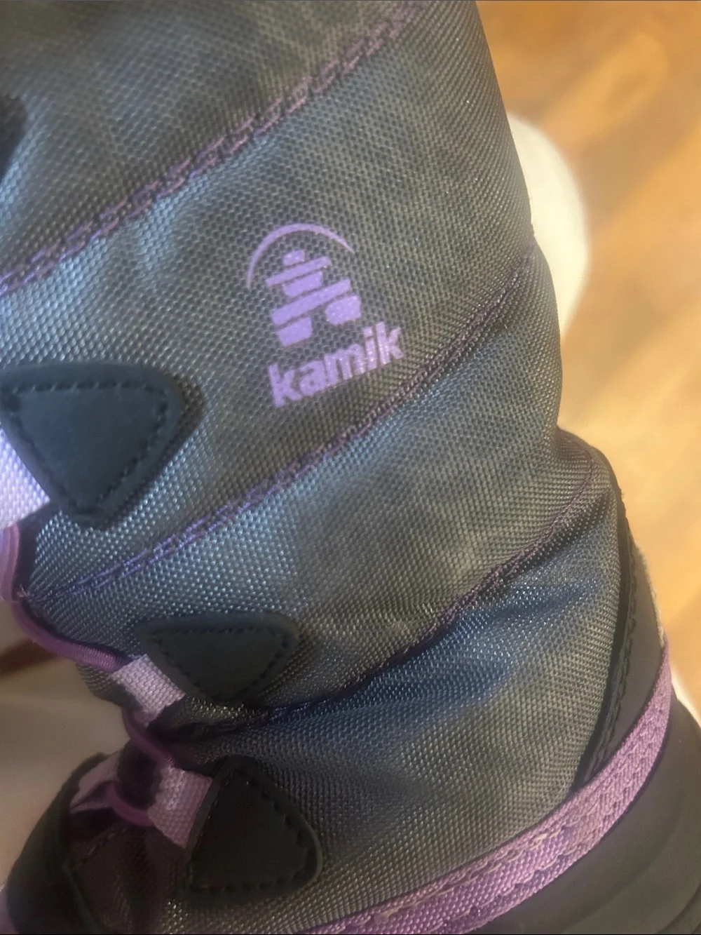 Kamik little Kids Gray & Purple Insulated Winter Mittens size 11